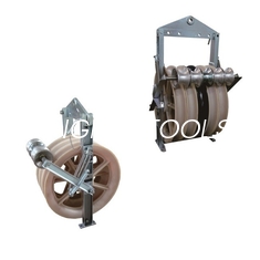 Large Diameter Stringing Power Block Cable Pulley Block With Grounding Roller