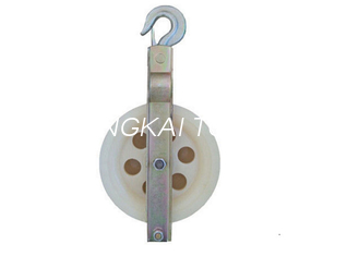 Light Weight 10KN Nylon Single Sheave Stringing Block, Hook And Clevis Style