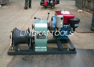 Diesel Engine 5 Ton Winch , Electrical Power Line Construction High Speed Winch