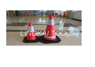 Red PVC Construction Safety Tools Traffic Rode Cones With Reflective Tape