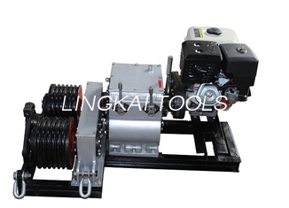 Honda Gasoline Engine Powered Winch 5T With Two Cable Drums For Wire Rope Pulling