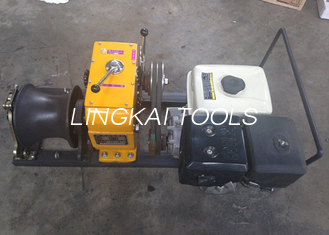 Petrol Engine Cable Pulling Winch / Belt Driven Cable Hoist Puller 100kg