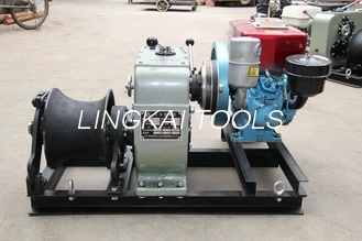 3 Ton Portable Cable Winch Puller With Diesel Engine 4HP In Power Line Construction