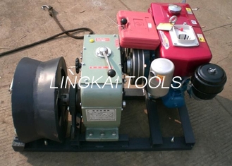Reversing Cable Winch Puller With Water Cooled Diesel Engine In Line Construction