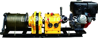 Tower Erection Gas Engine Winch 50 KN For Power Line Construction