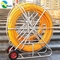 Metal Frame Flexible Cable Duct Rodder Plastic Layer With Rubber Wheels