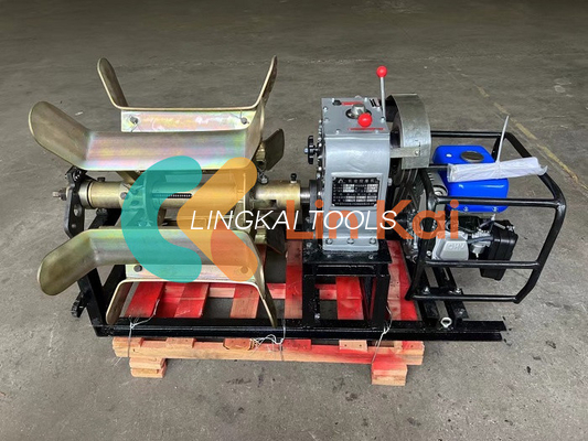Customized Drum Type Gasoline Engine Cable Pulling Winch for Replacing Old Conductors