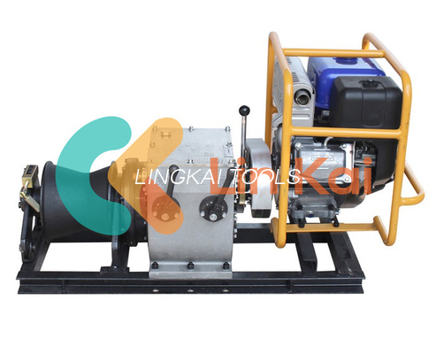 30 Kn 4.04 KW Gasoline Engine Cable Pulling Winch With Detachable Drum