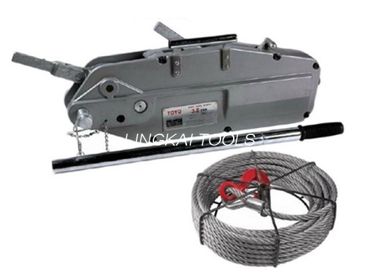 8/12.5kn Electrical Cable Pulling Tools HSS Hand Wire Rope Winch Iso Standard